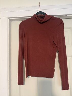 aerie Long Sleeve Turtleneck Top - Rust